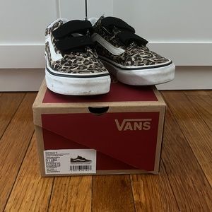 Vans Old Skool Leopard and black Velcro sz 11.5